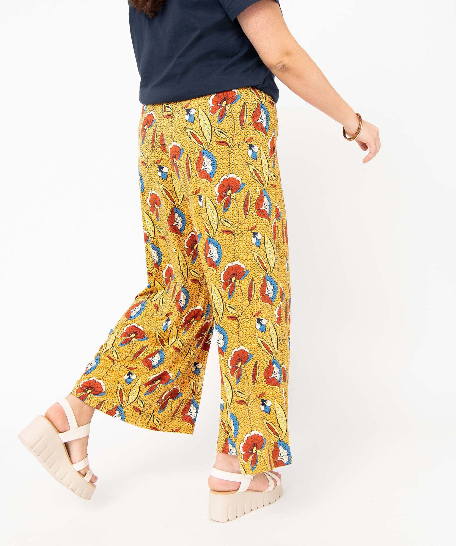 Pantalon femme grande taille imprimé, ample et fluide imprime | GEMO