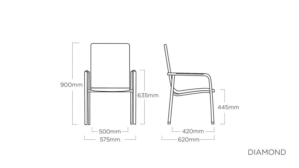 KETTLER Gartenstuhl Kettler Diamond Stapelsessel Aluminium/Outdoorgewebe (2)