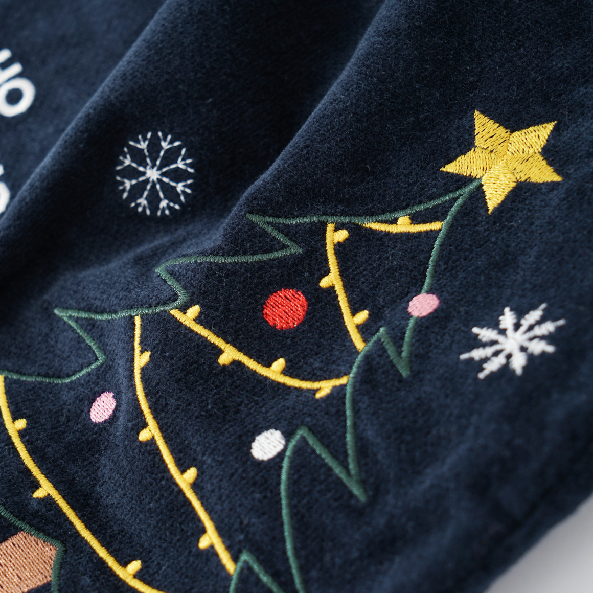 Mädchen Weihnachtskleid und Langarmshirt dunkelblau / weiss