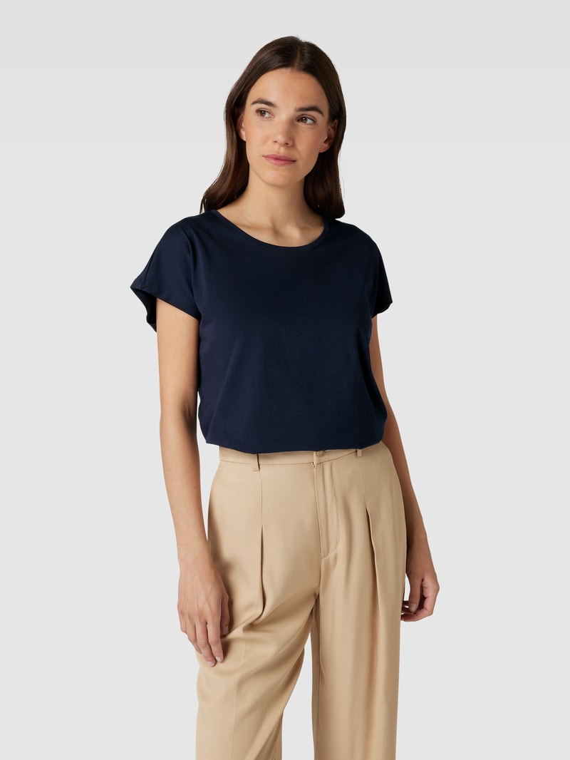 T-Shirt mit Rundhalsausschnitt in dunkelblau