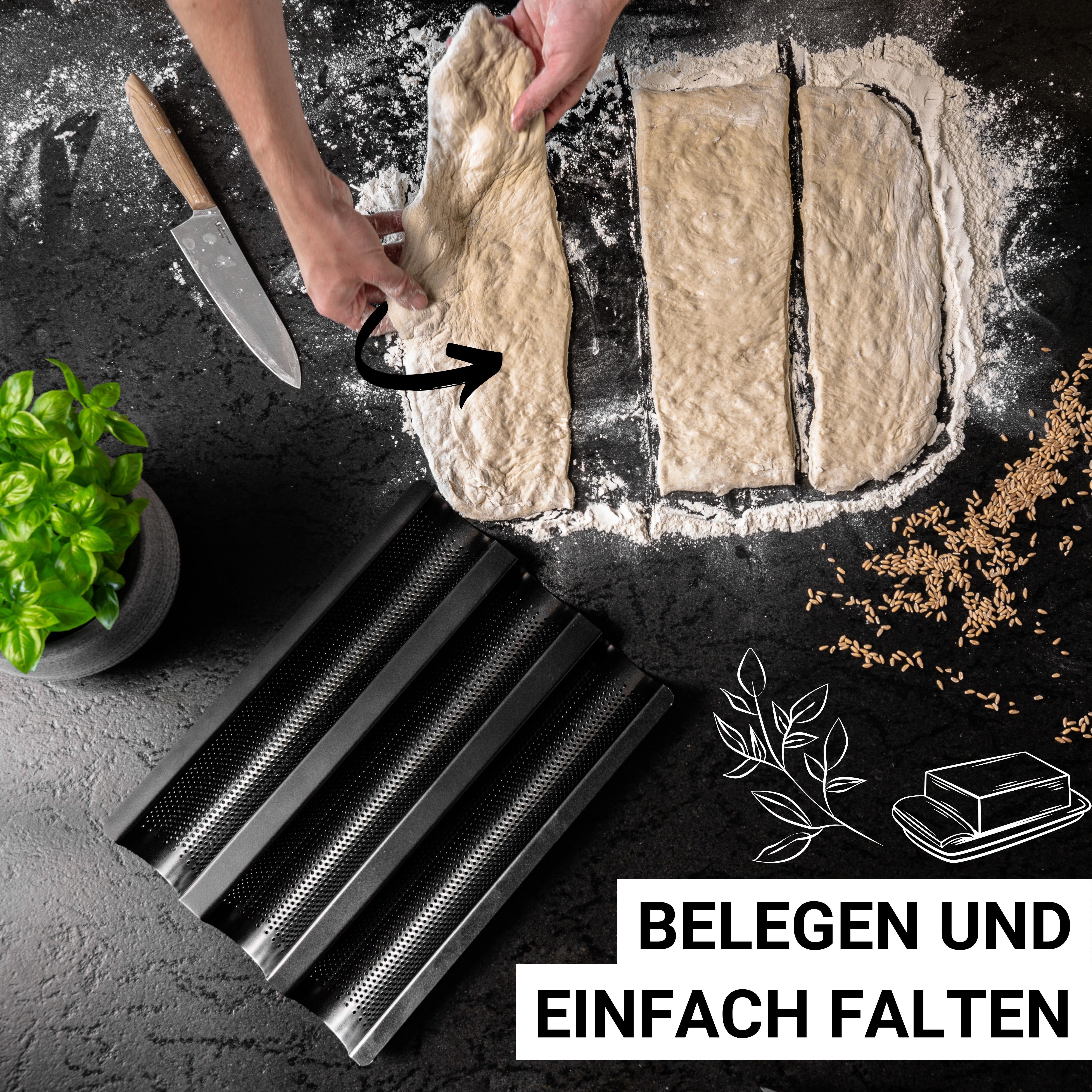 LINFELDT Baguetteblech Premium Baguette Backblech mit Antihaftbeschichtung