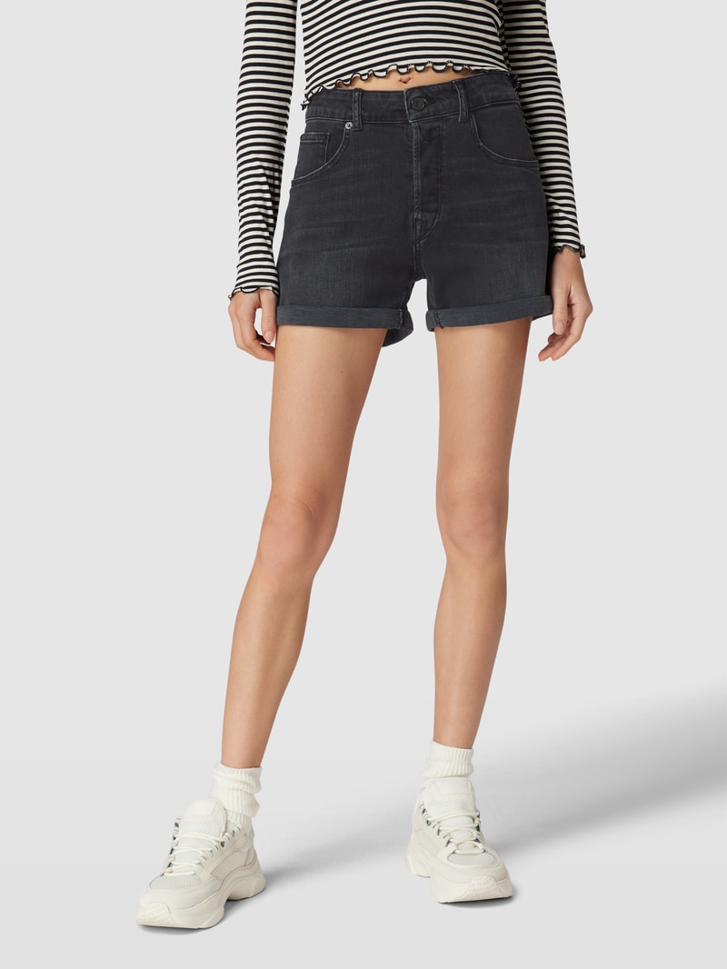 Jeansshorts mit 5-Pocket-Design Modell 'ANYTA' in schwarz