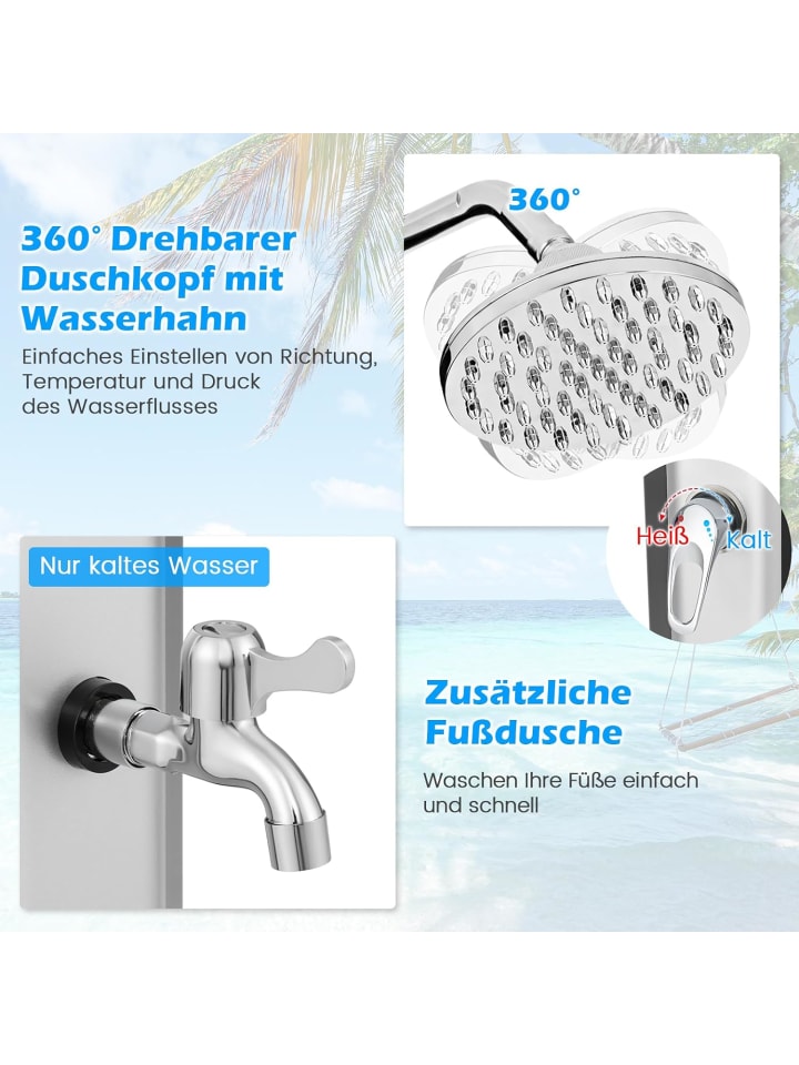 COSTWAY Solardusche 60 Liter in Silber günstig kaufen onesize