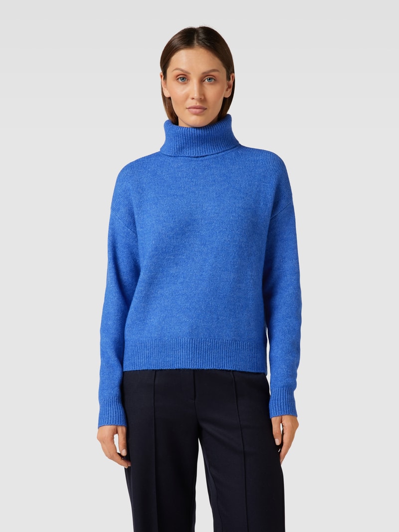 Rollkragenpullover mit überschnittenen Schultern in royalblau