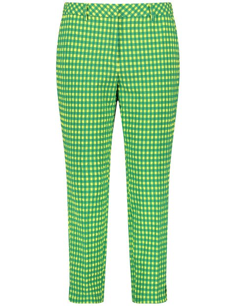 Karierte 7/8 Hose aus Seersucker Greta