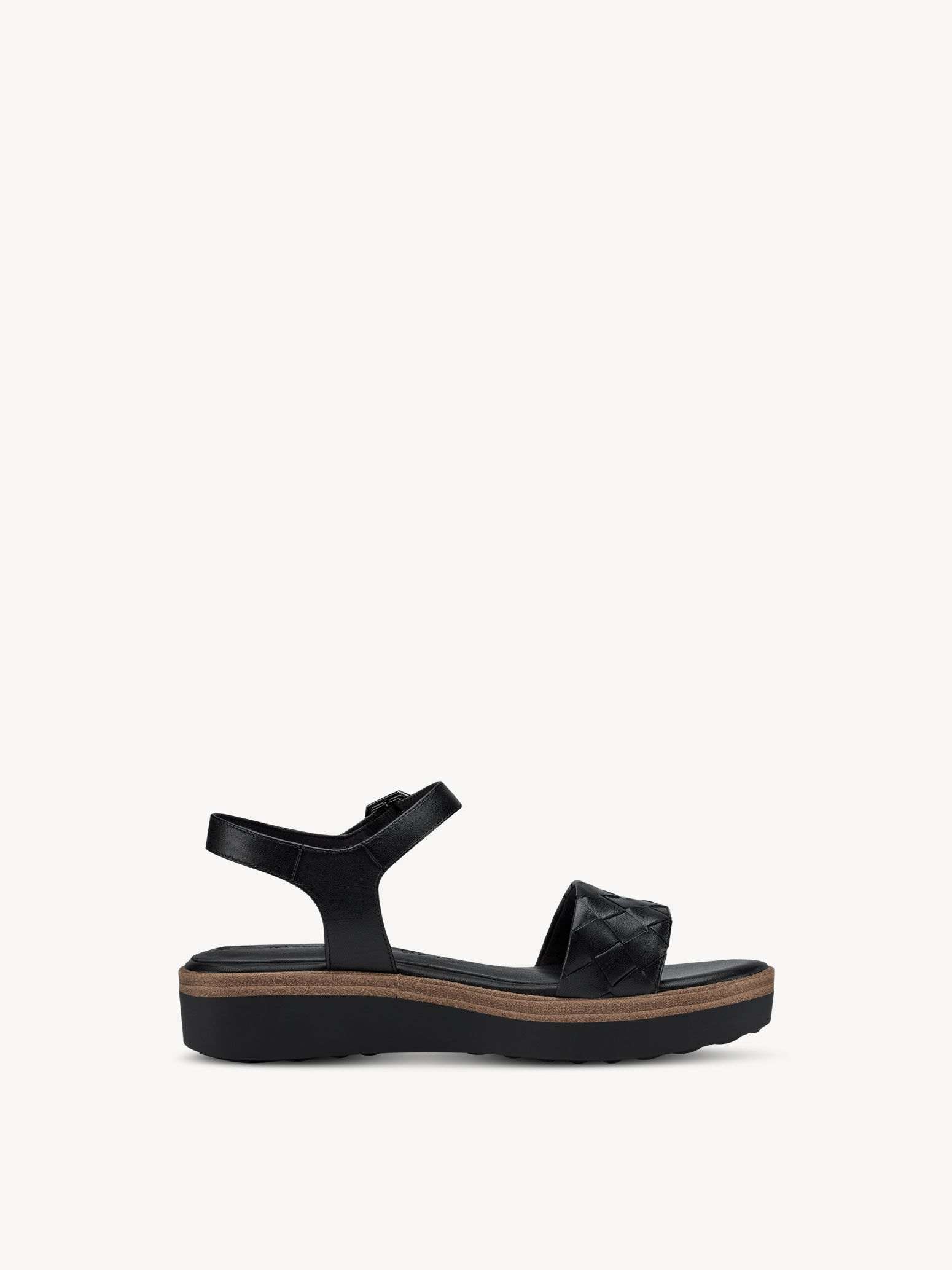 Sandale à talon en cuir - noir
