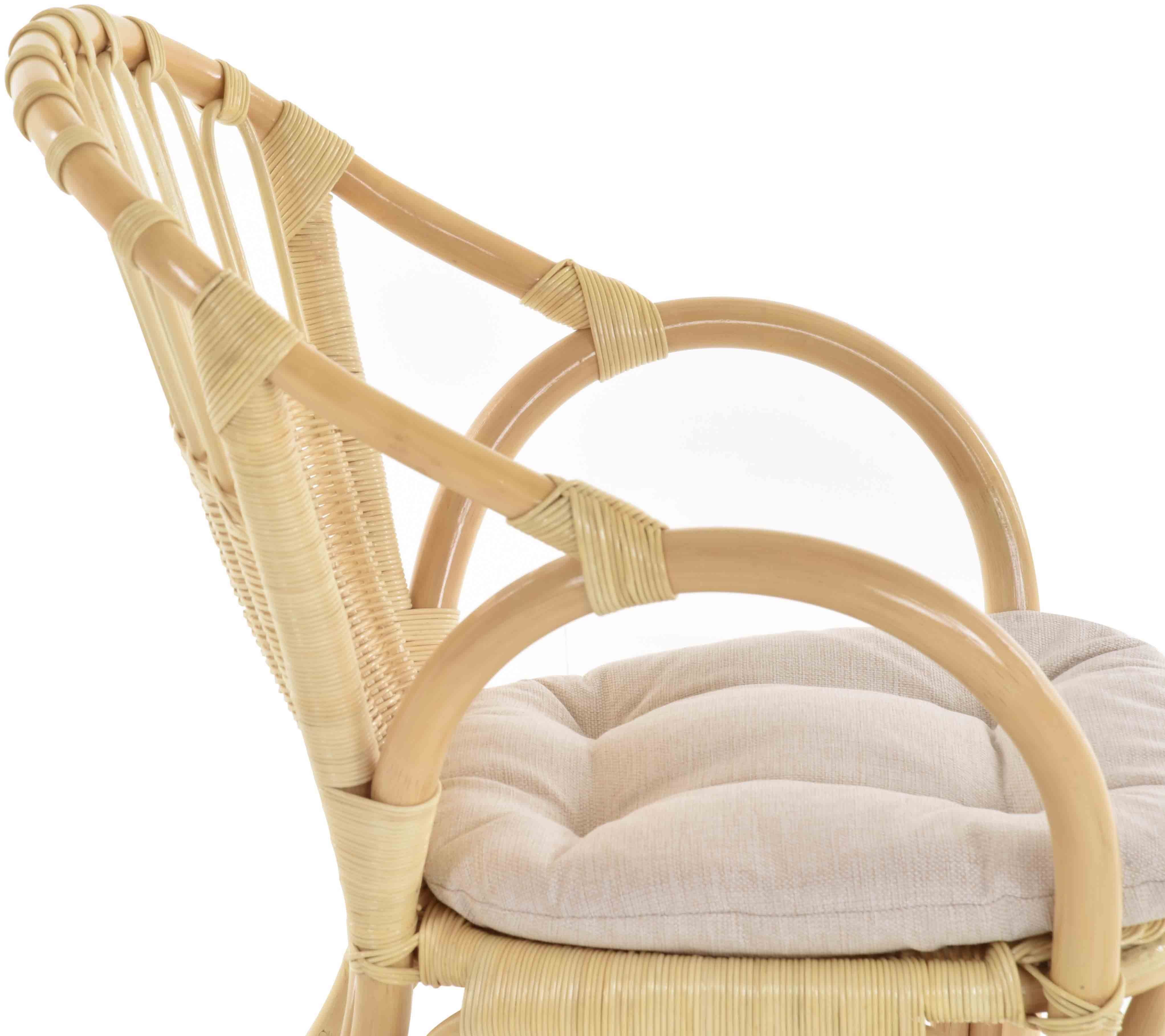 Krines Home Stapelstuhl Stapelbarer Rattan Wintergarten Sessel Korbstuhl mit Armlehnen, Korbsessel Geflochten, Stabil