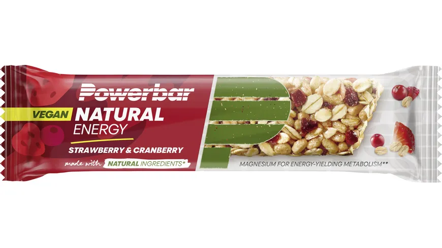 POWERBAR® NATURAL ENERGY CEREAL - Schieb dem Energieloch einen Riegel vor. - Erdbeere-Cranberry. 40 g