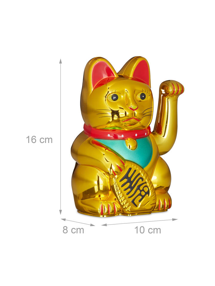 relaxdays Winkekatze in Gold - (H)16 cm günstig kaufen onesize