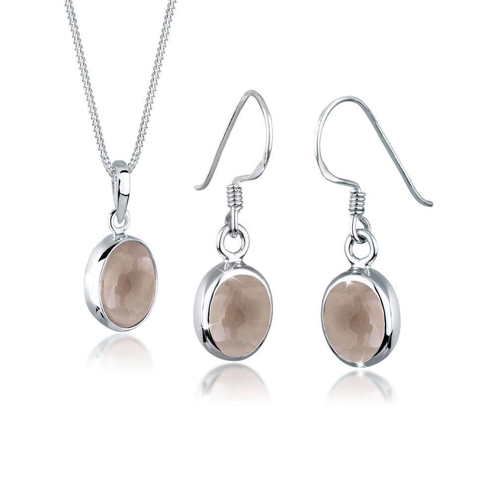 Elli Elli Ensemble de Bijoux Rauchquarz 925 Sterling Silber Bijoux