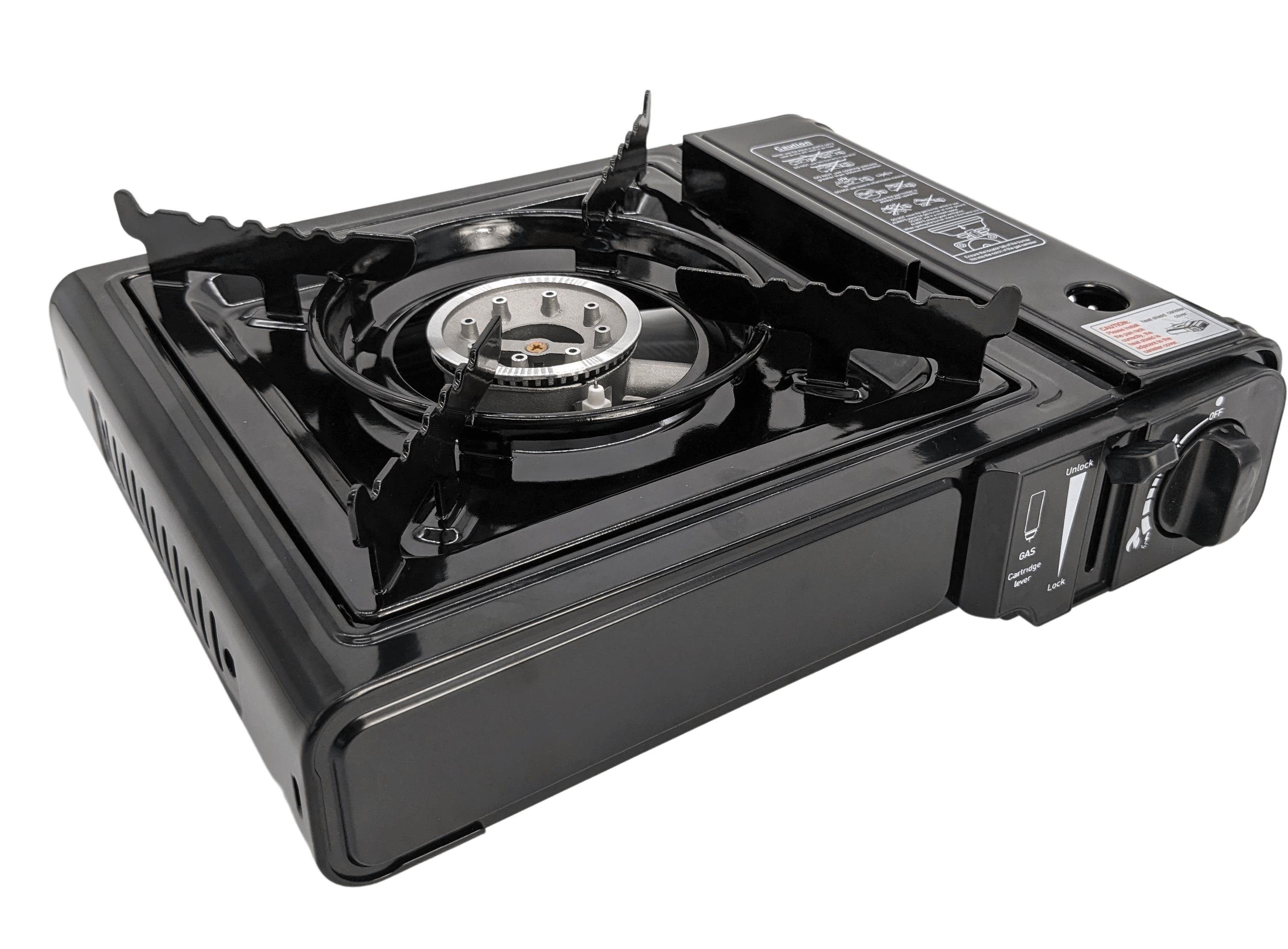 Morleos Gaskocher Campingkocher Gaskocher Outdoor Camping Piezo Kocher + 8x Gaskartusche, (2,2KW Kocher + Gas)