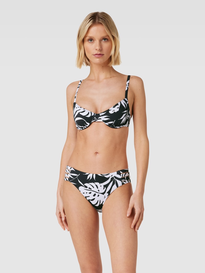 Bikini-Oberteil mit Allover-Muster Modell 'ROXY LOVE THE OCEANA' in schwarz