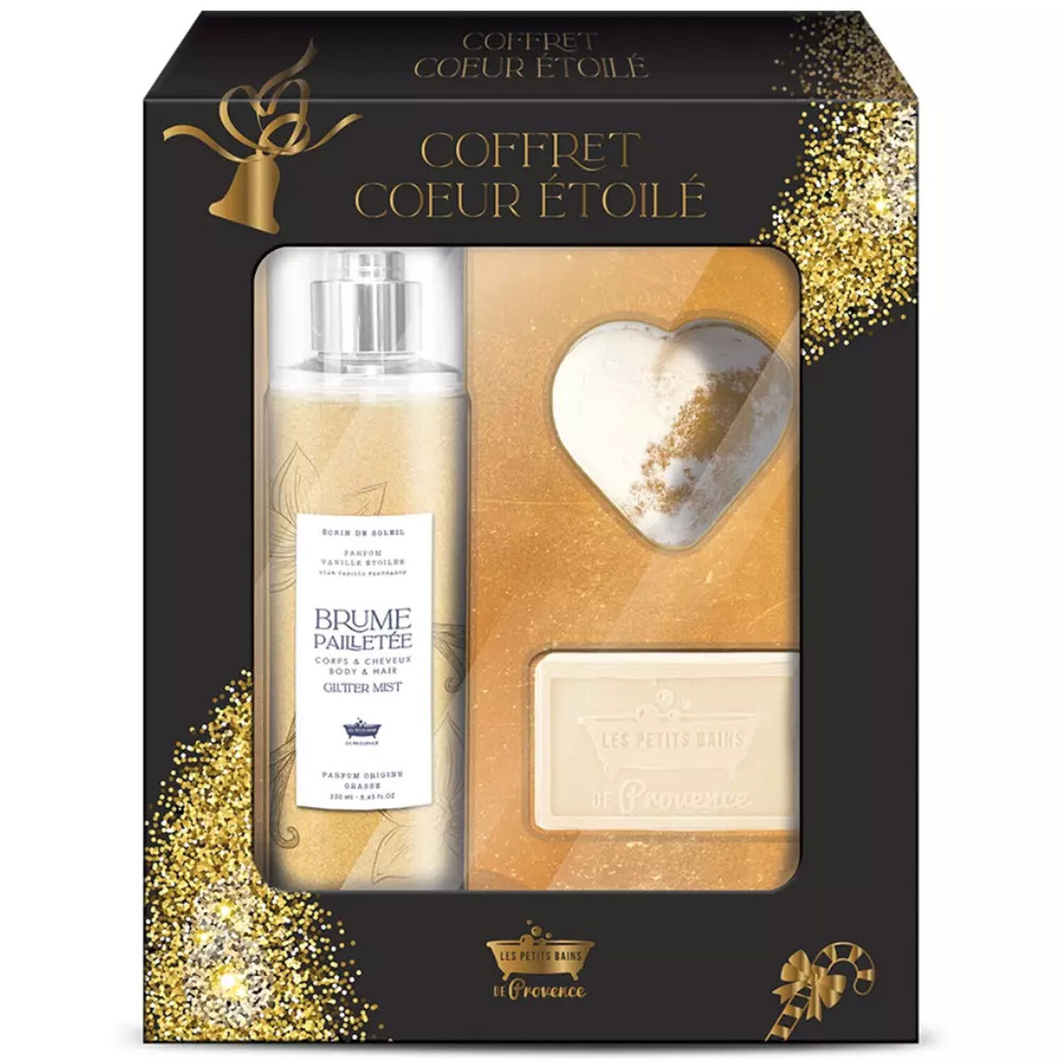Les Petits Bains de Provence Cœur Étoilé Coffret Brume Pailletée 250 ml + 2 Produits