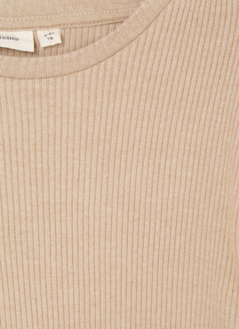 Lil' Atelier NMF Pulover cu nervuri din amestec de bumbac organic Sophia