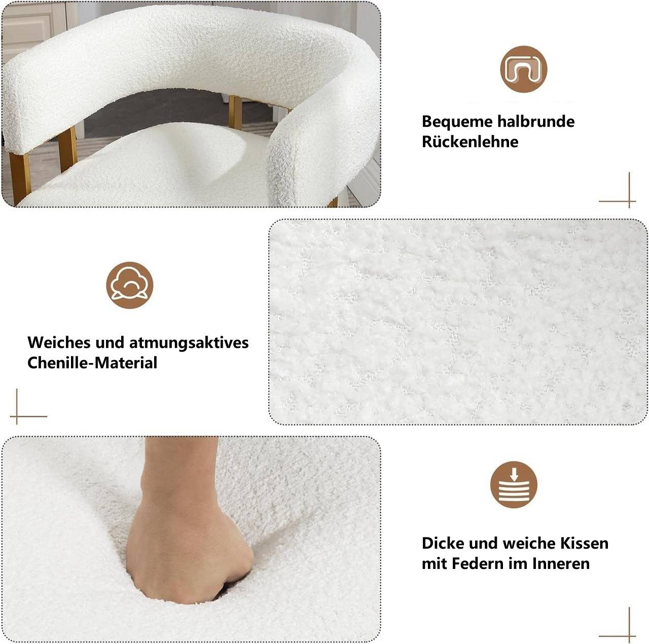 Woltu Relaxsessel (1-St), Loungesessel aus Chenille Polstersessel