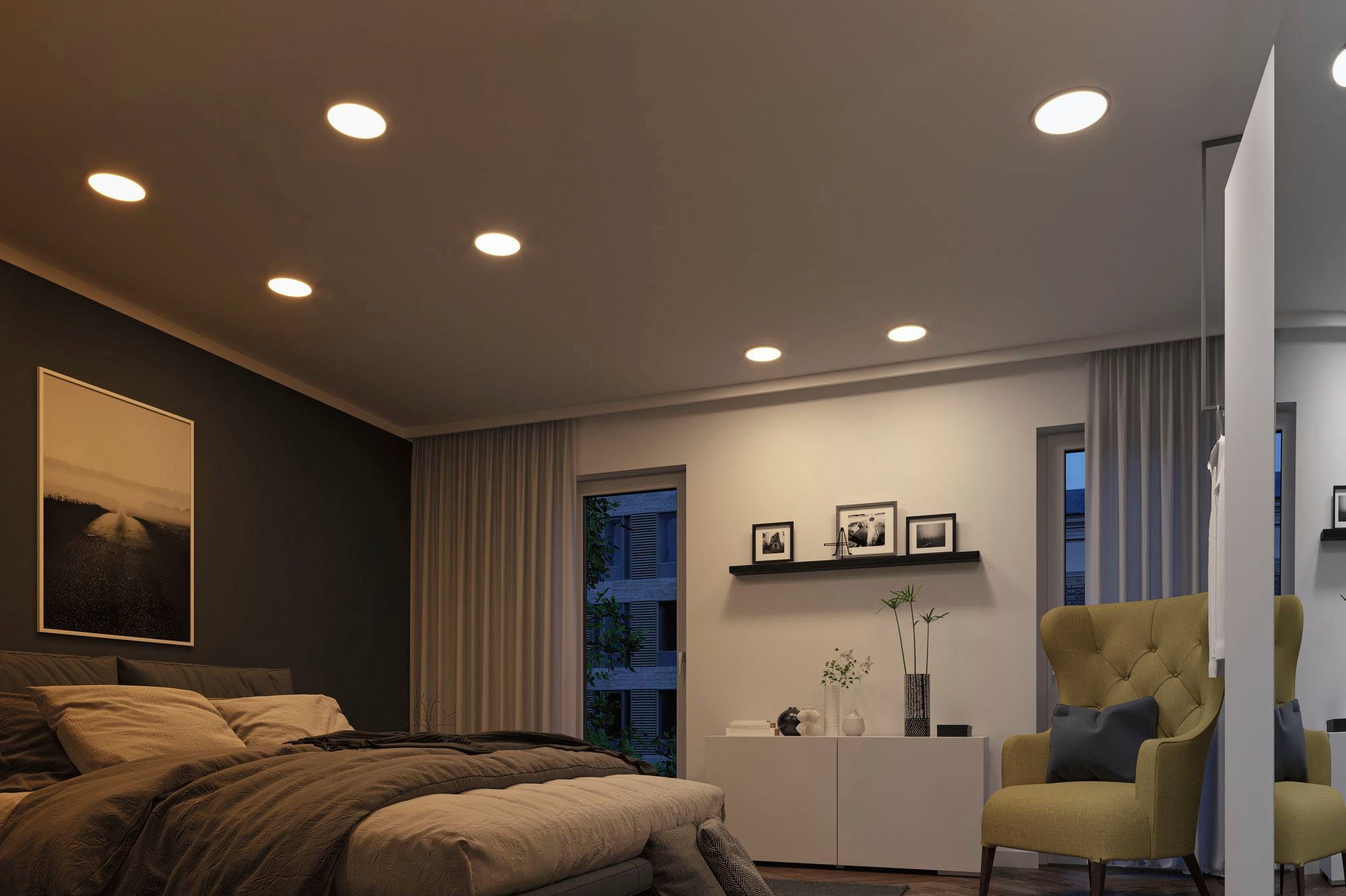 Paulmann LED Einbauleuchte Areo, Memoryfunktion, LED fest integriert, Warmweiß, LED-Modul, WarmDim-Stepschaltung
