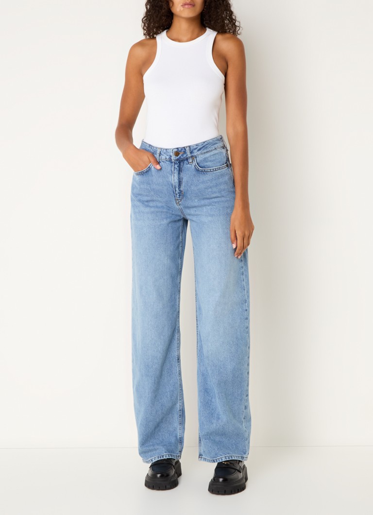 DRYKORN Medley high waist straight leg jeans in lyocell blend with light wash