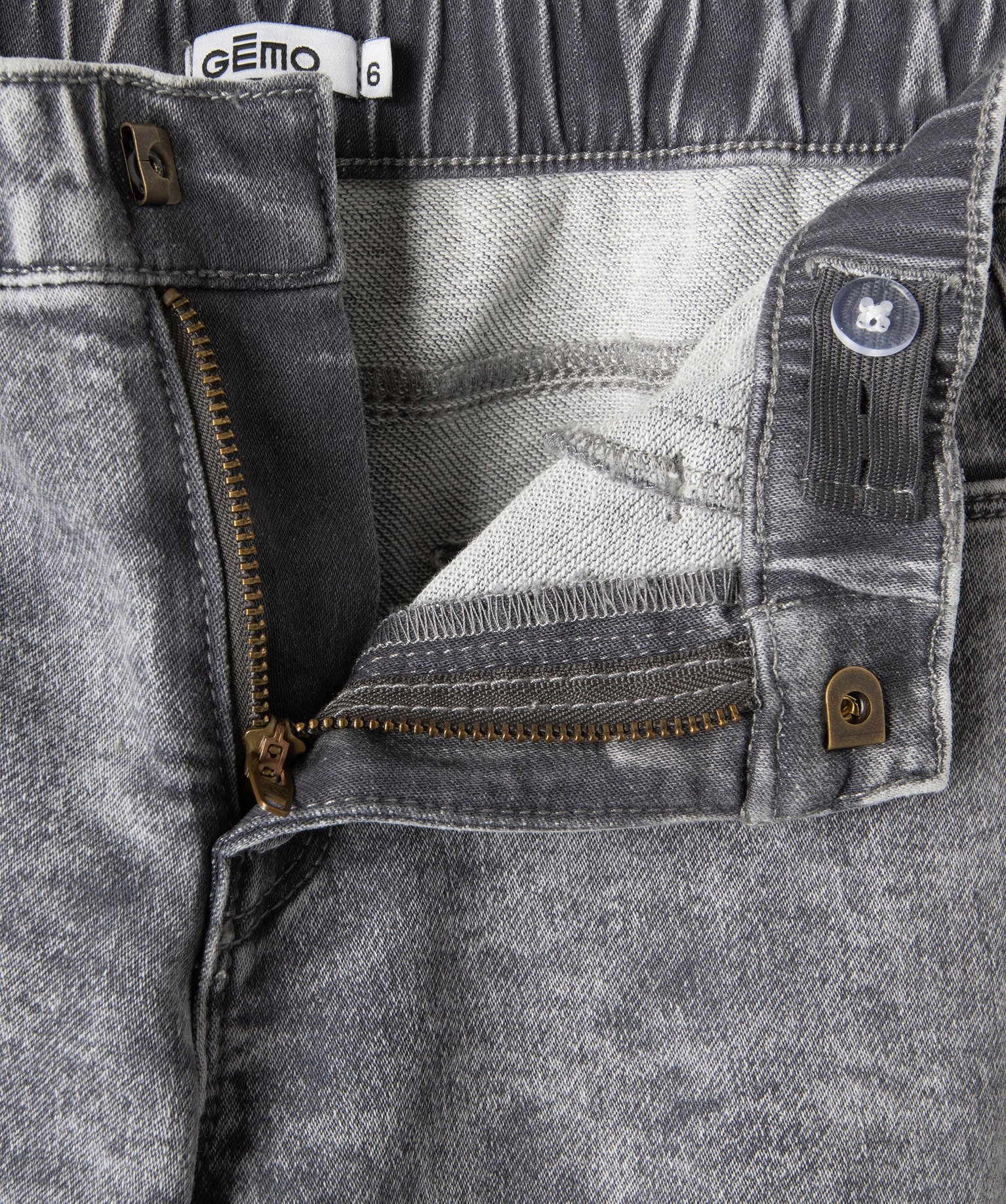 Jean coupe ballon avec taille élastique Garçon gris | GEMO