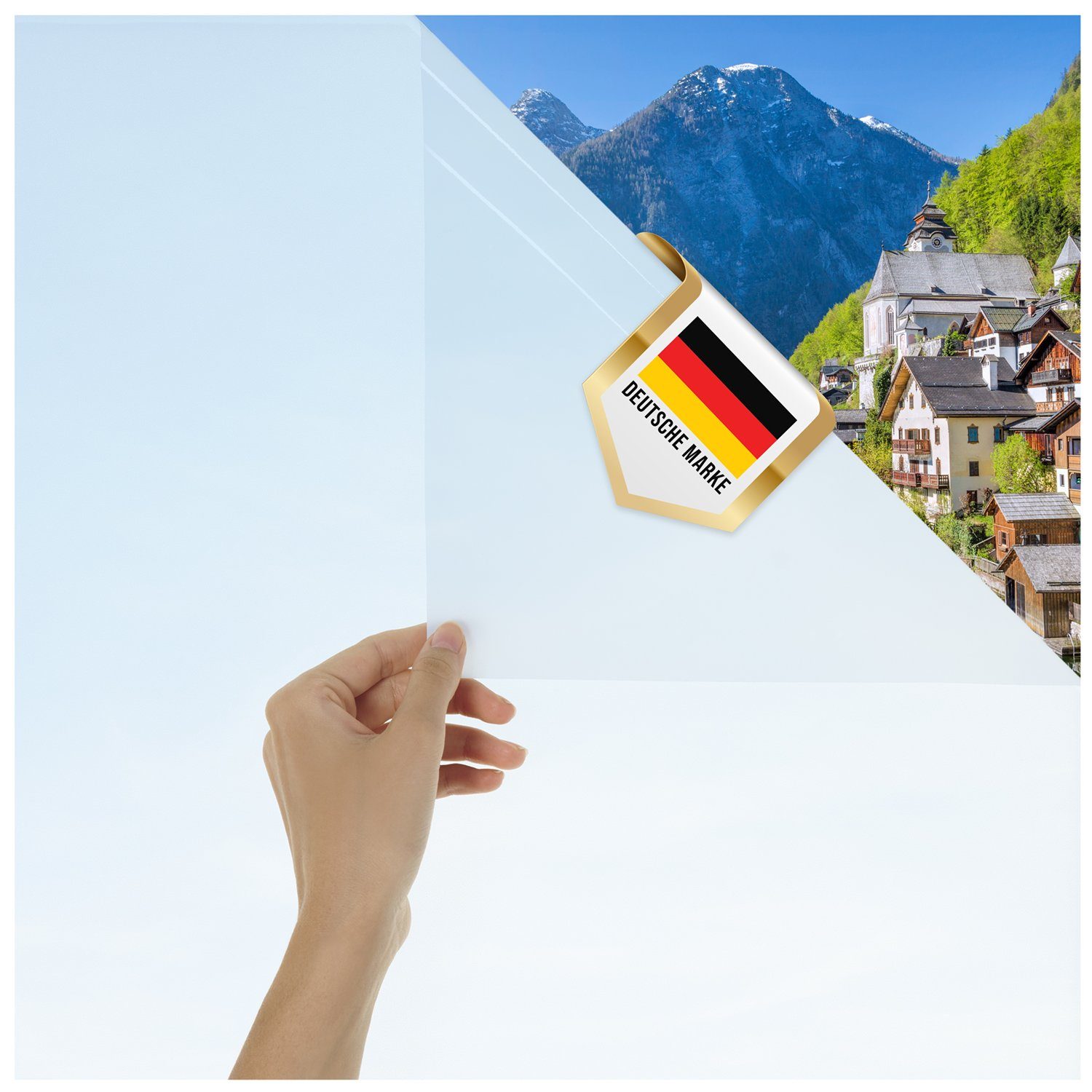 Fensterfolie Fensterfolie Blickdicht mit Milchglas-Effekt für Privatsphäre, Blumtal, blickdicht, zuschneidbar, UV-Schutz bei Fenstern, Duschkabinen und Co.