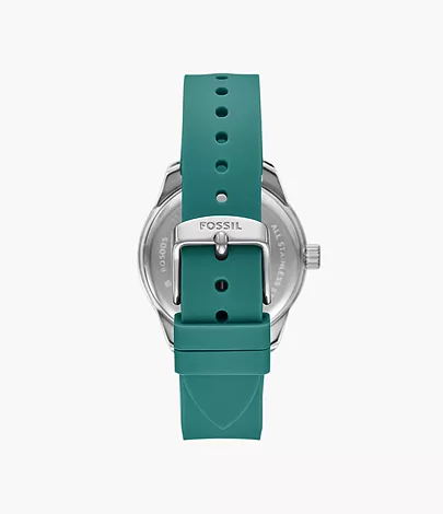 Fossil Outlet Uhr Dayle 3-Zeiger-Werk Silikon petrol