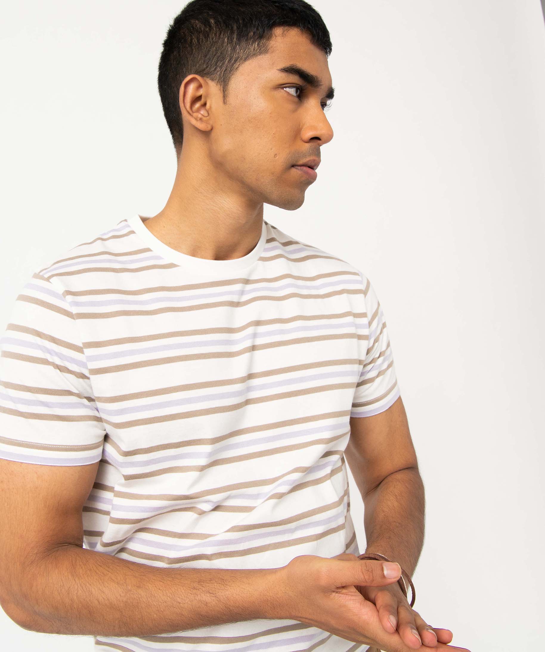 Tee-shirt homme rayé à manches courtes raye | GEMO