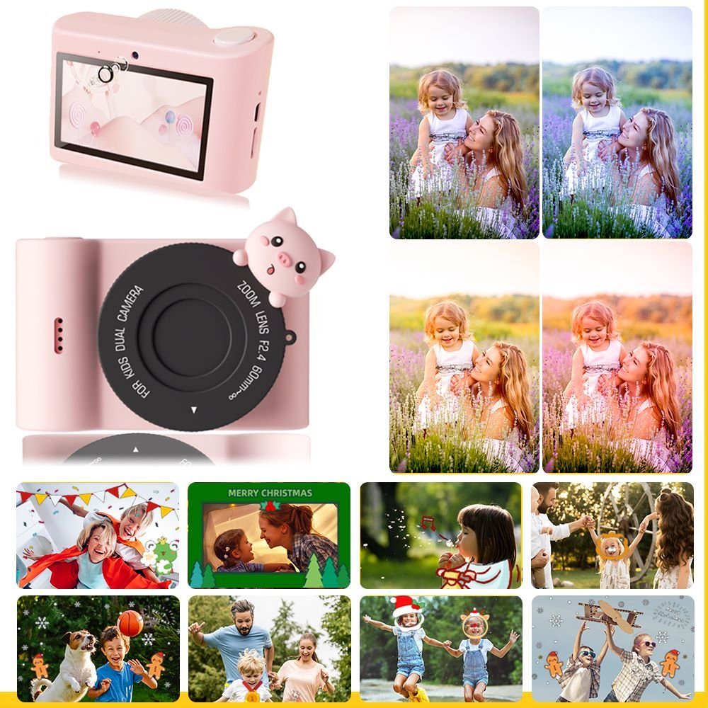 A Ade 48MP 1080P Digitalkamera Kinder, Doppelkamera Kinderkamera (48 MP, WLAN (Wi-Fi), inkl. mit 32GB TF-Karte)
