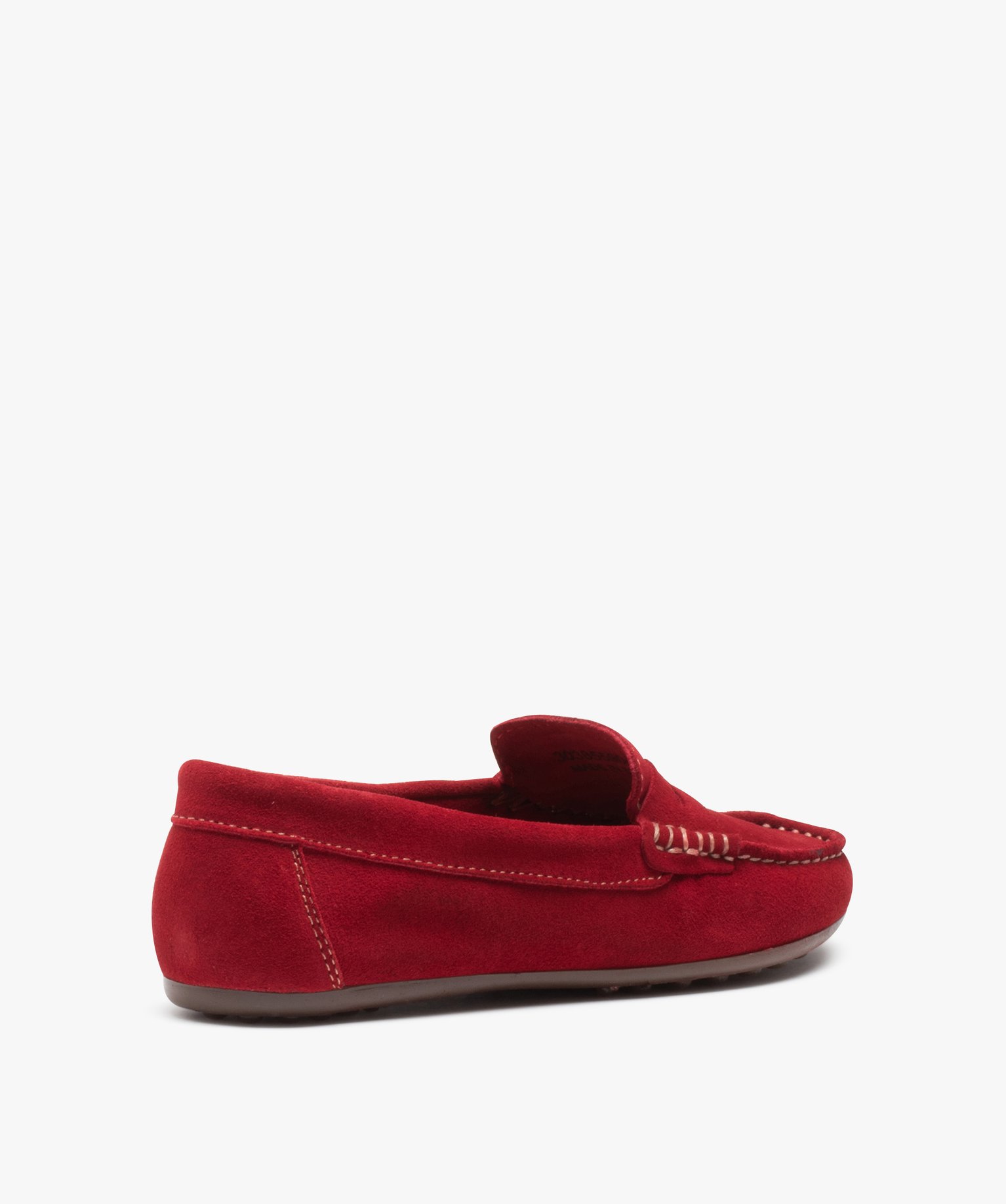 Mocassins femme confort unis en cuir velours rouge | GEMO