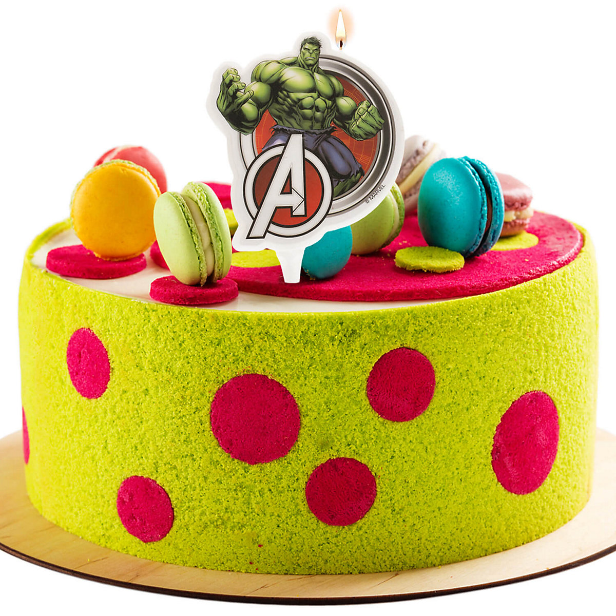Geburtstagskerze mit Hulk Motiv, Avengers, 7.5cm, Tortendeko Kindergeburtstag