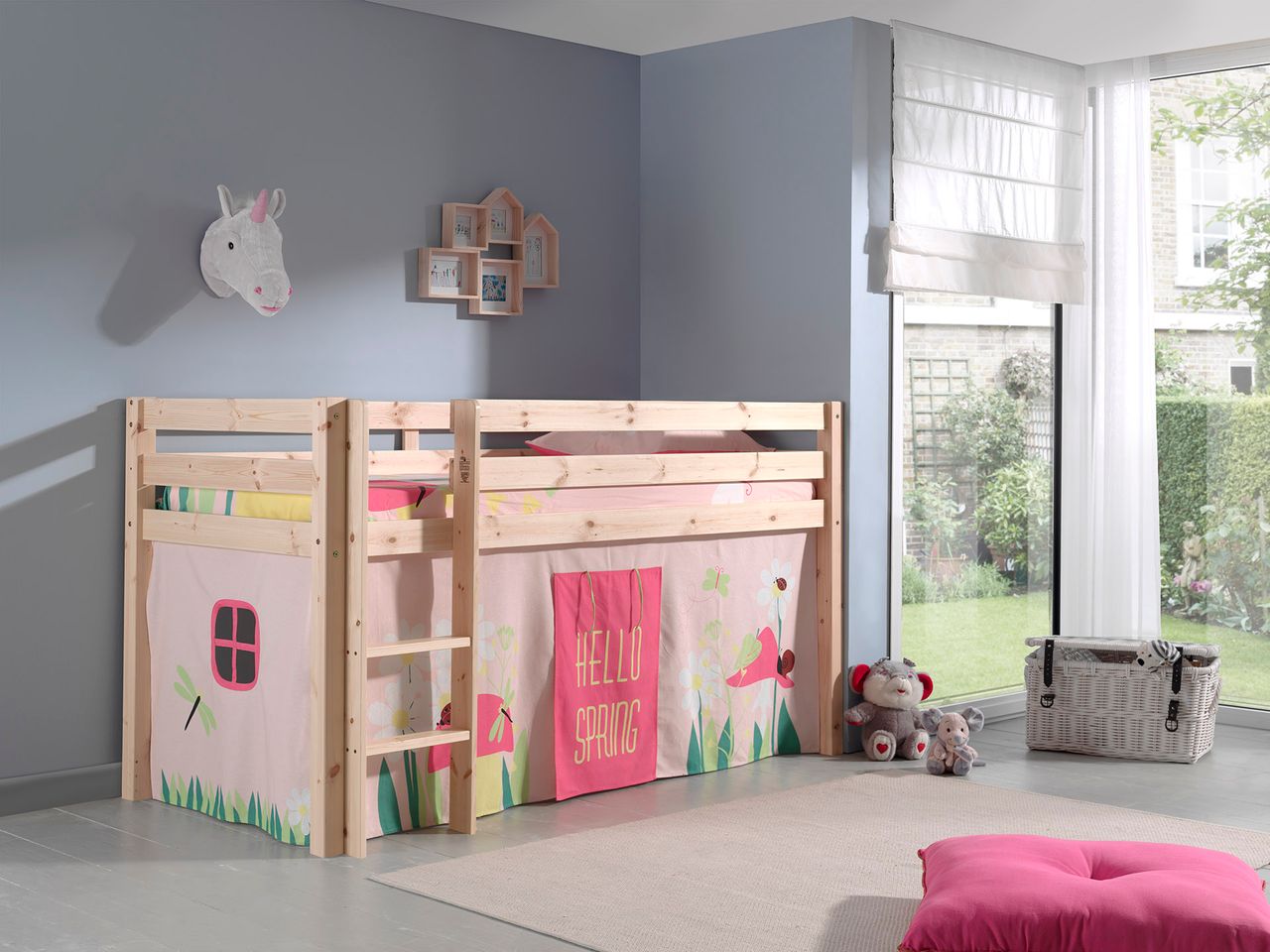 VIPACK Spielbett Pino mit Textilset Vorhang 