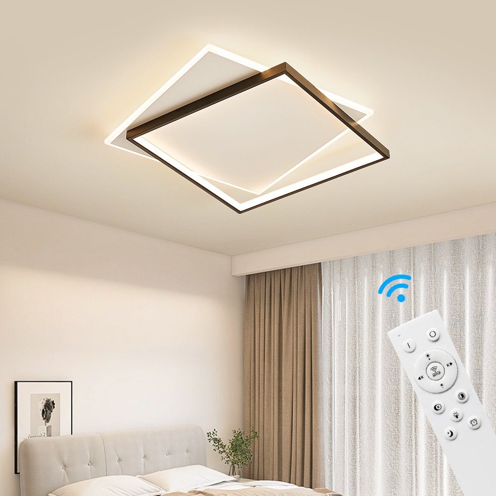 Eurotondisplay LED Deckenleuchte LED Deckenleuchte Fernbedienung Helligkeit einstellbar schwarz weiß, LED fest integriert, Stufenlos einstellbar, Tageslichtweiß, Warmweiß, Farbwechsler, Neutralweiß, Mit Fernbedienung Lichtfarbe und Helligkeit einstel