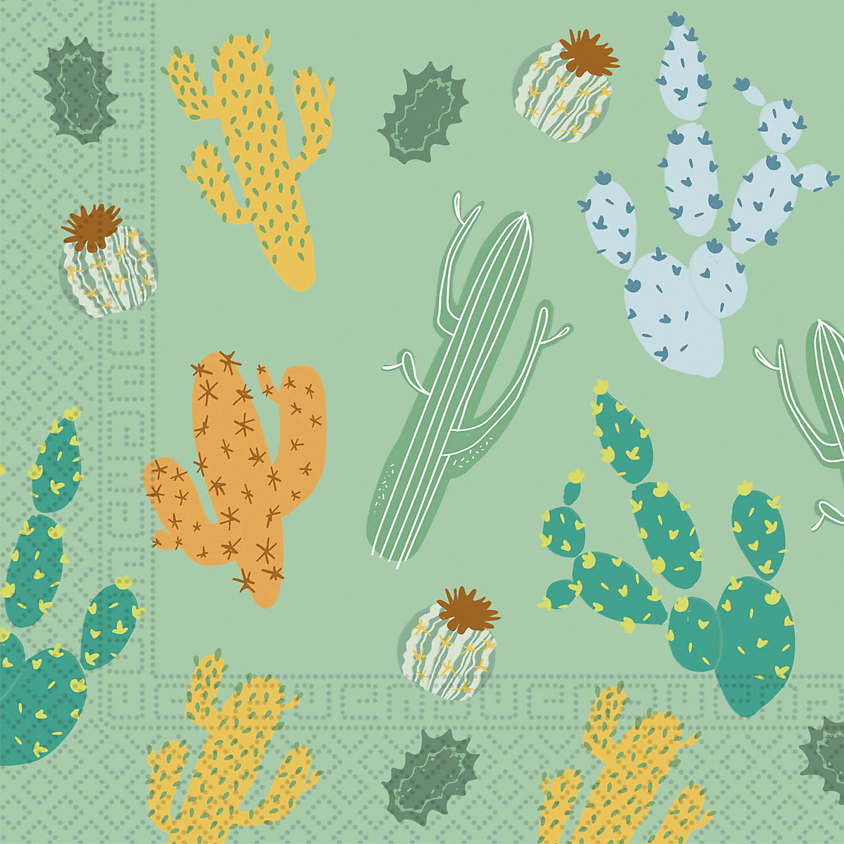 Servietten Cactus, 33 x 33 cm, 2-lagig, 20 Stück