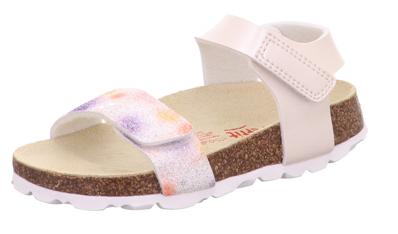 FUSSBETTPANTOFFEL - Weiss/MehrfarbigSandale mit Klettverschluss