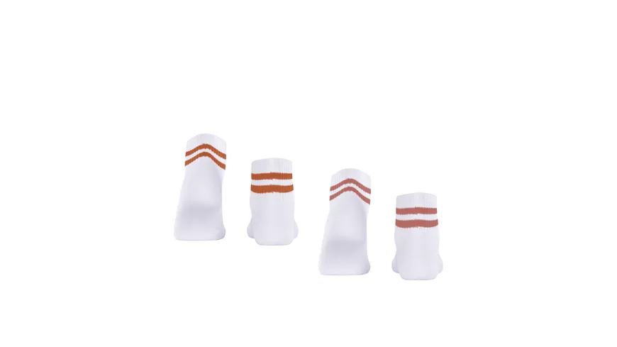 ESPRIT Damen Sneaker Socken Active Tennis 2er Pack weiß, orange