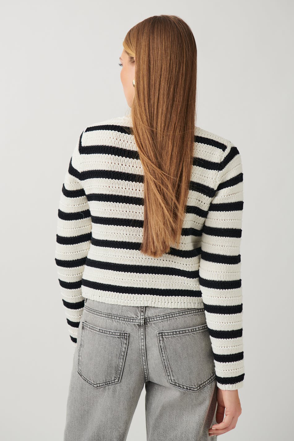 Stripe knitted cardigan