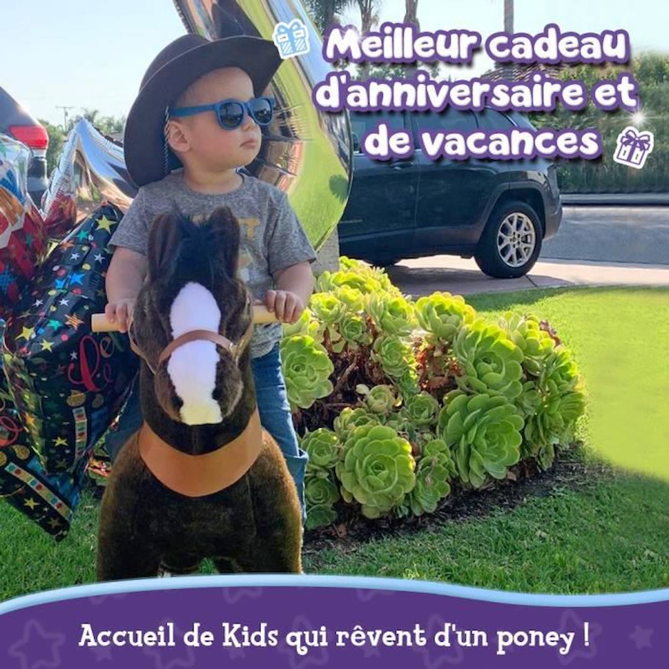 PonyCycle Modèle U Cheval à Bascule Jouet Cheval qui Avance Cheval brun foncé avec frein et son Taille 3 pour les 3-5 ans Ux321 marron