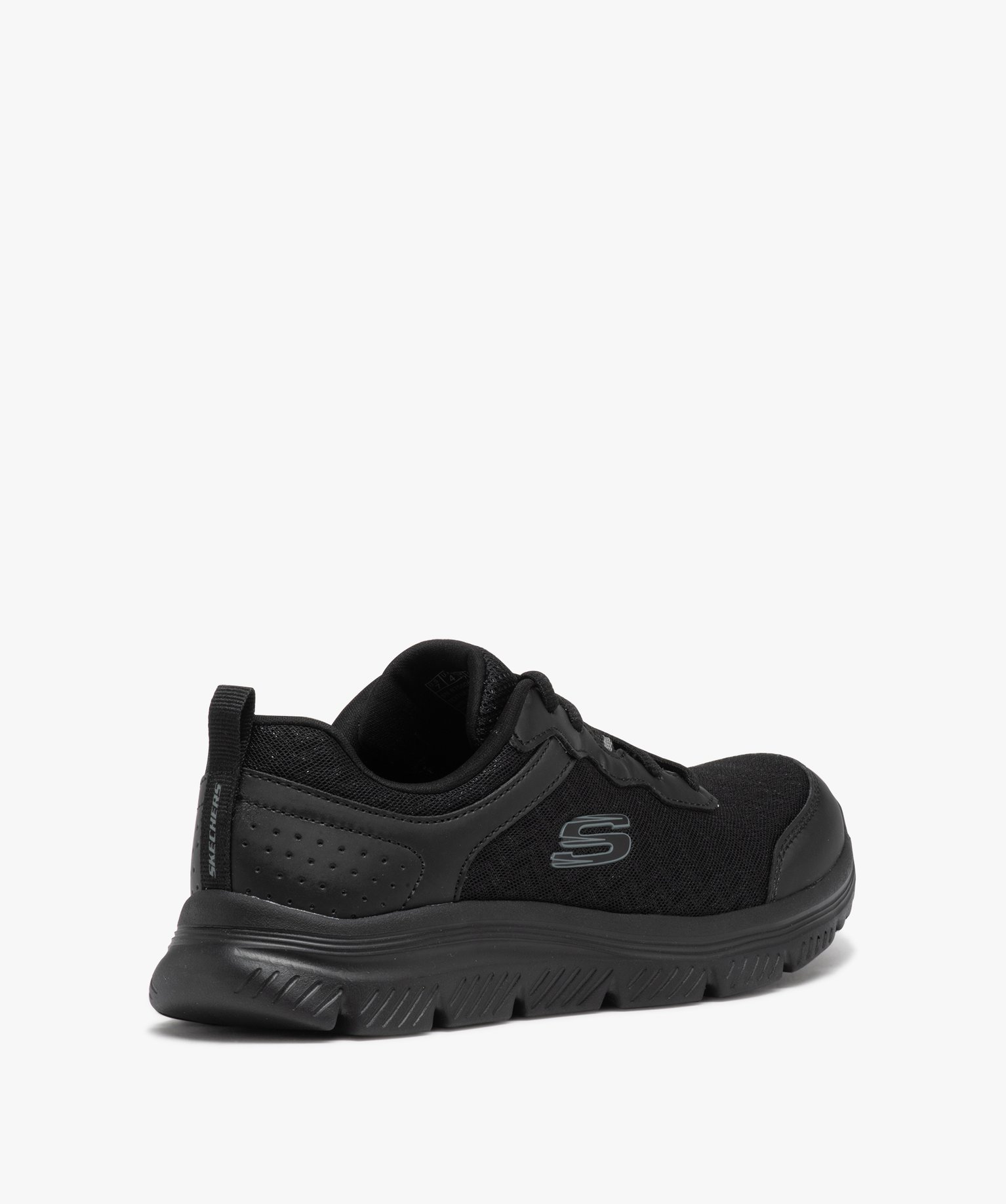 Baskets femme unies style running en mesh brillant - Skechers noir | GEMO