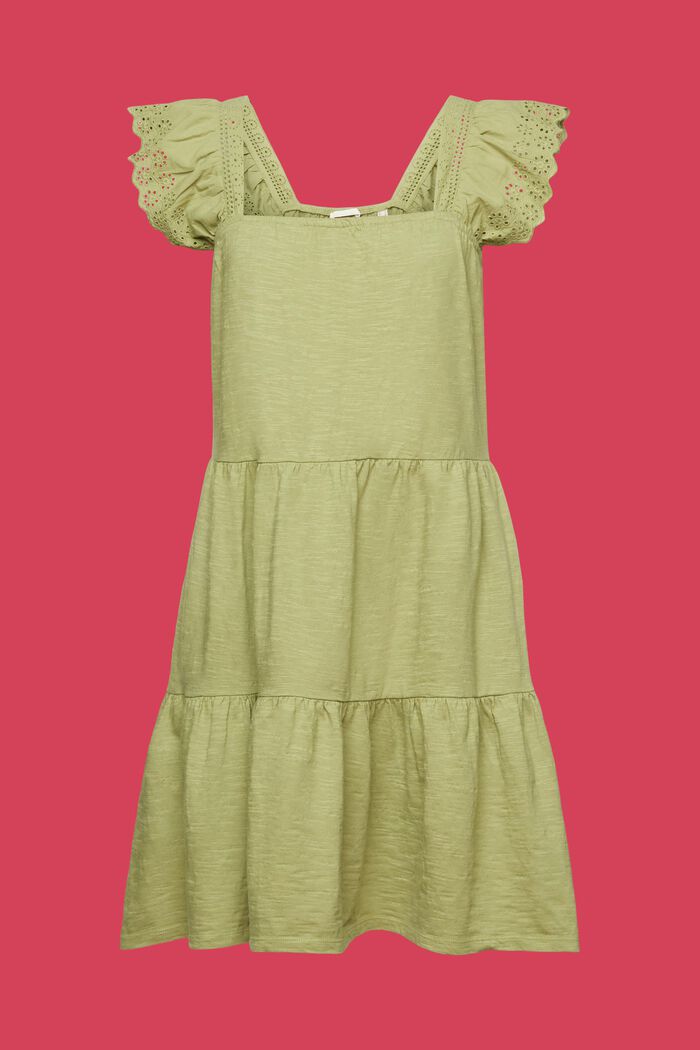Jerseykleid mit Ärmeln aus bestickter Spitze