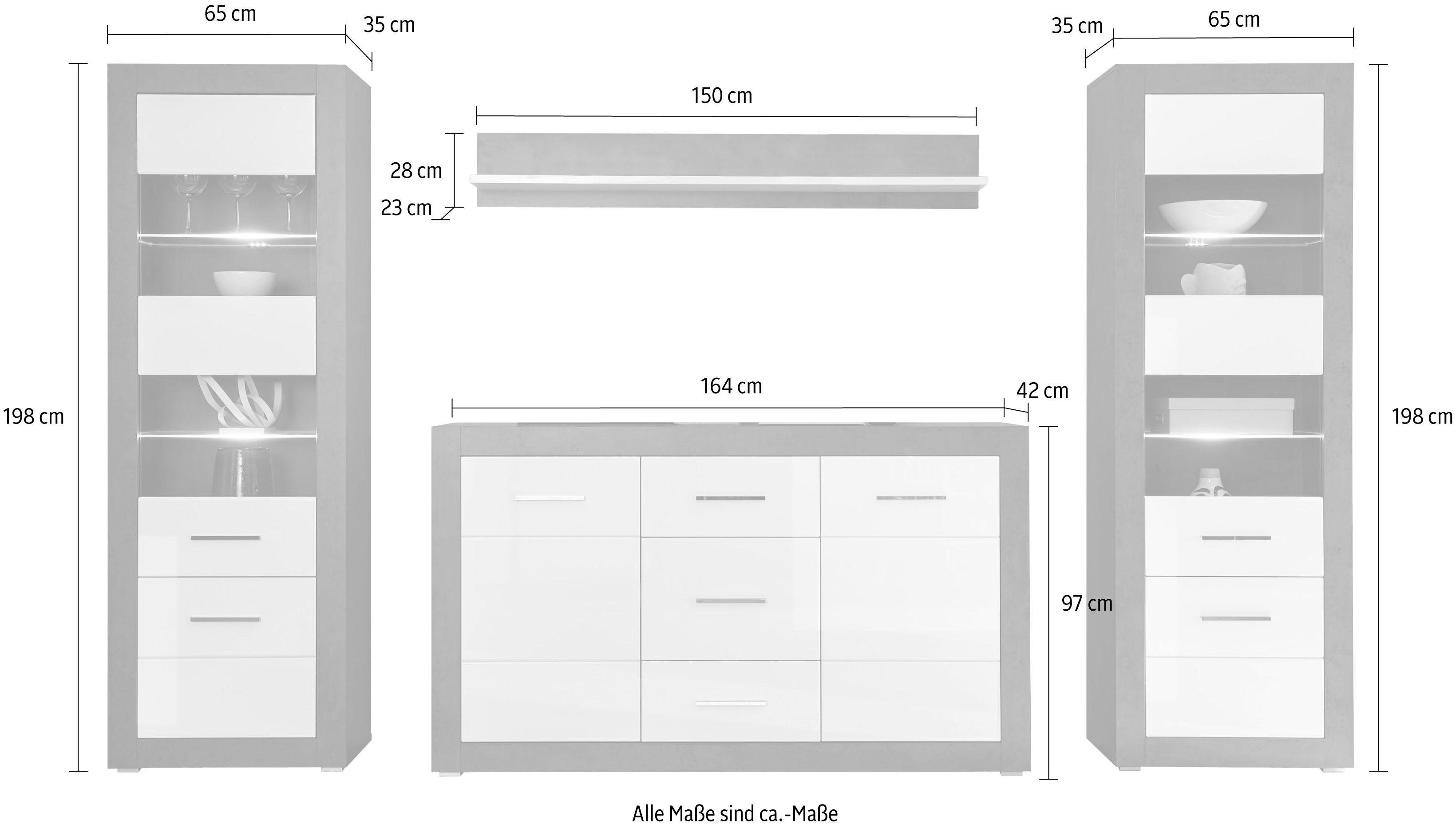 INOSIGN Wohnwand Etero, (Set, 4-St)