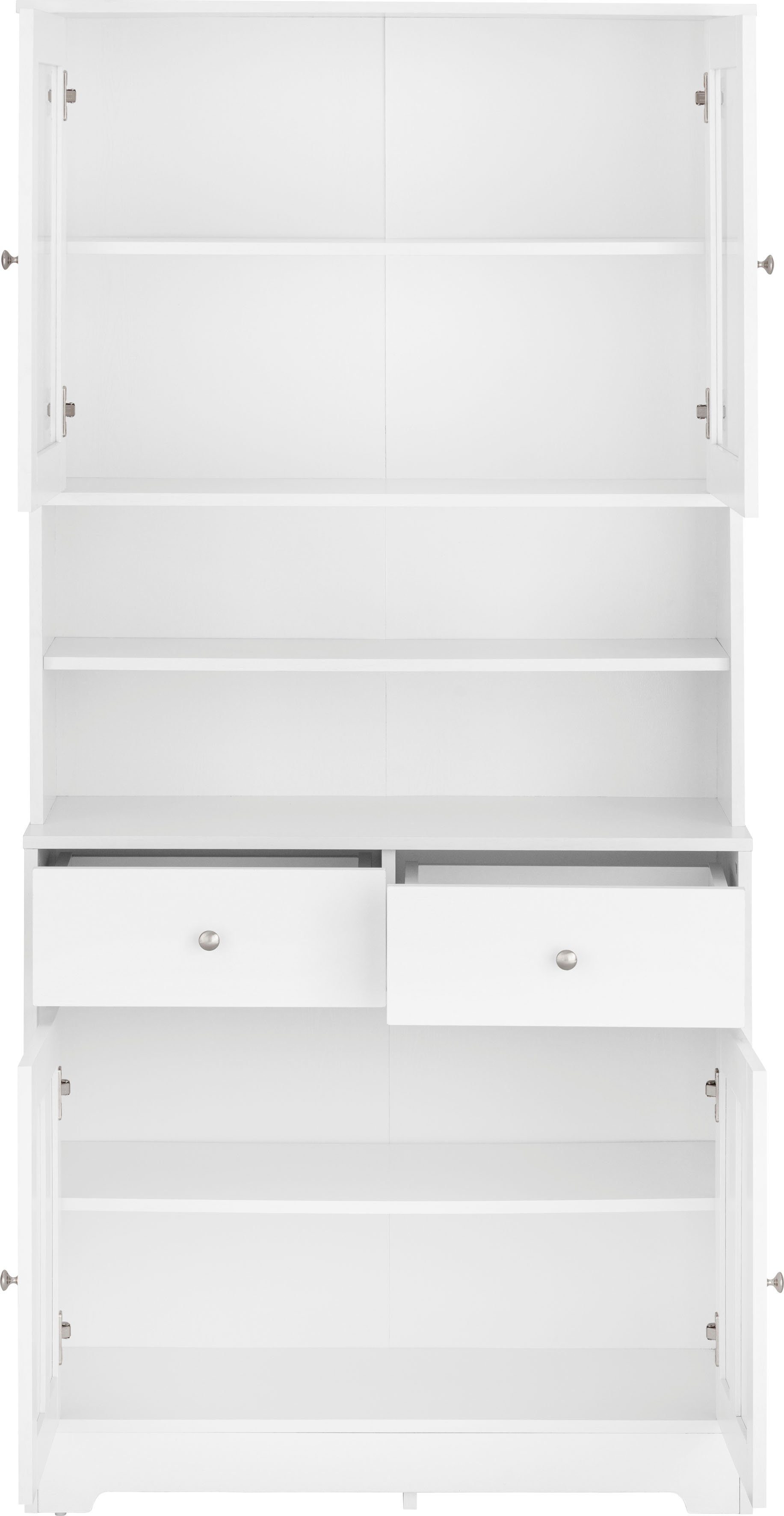 Home affaire Buffet Kate Breite 88 cm, mit Glastüren und Holztüren, Metallgriffen, Höhe 182 cm