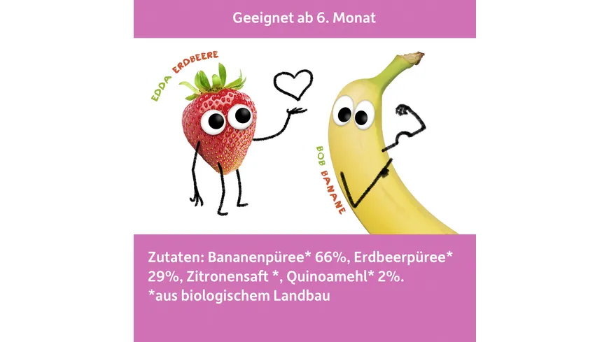 Freche Freunde Bio Quetschie Banane, Erdbeere & Quinoa 100 g