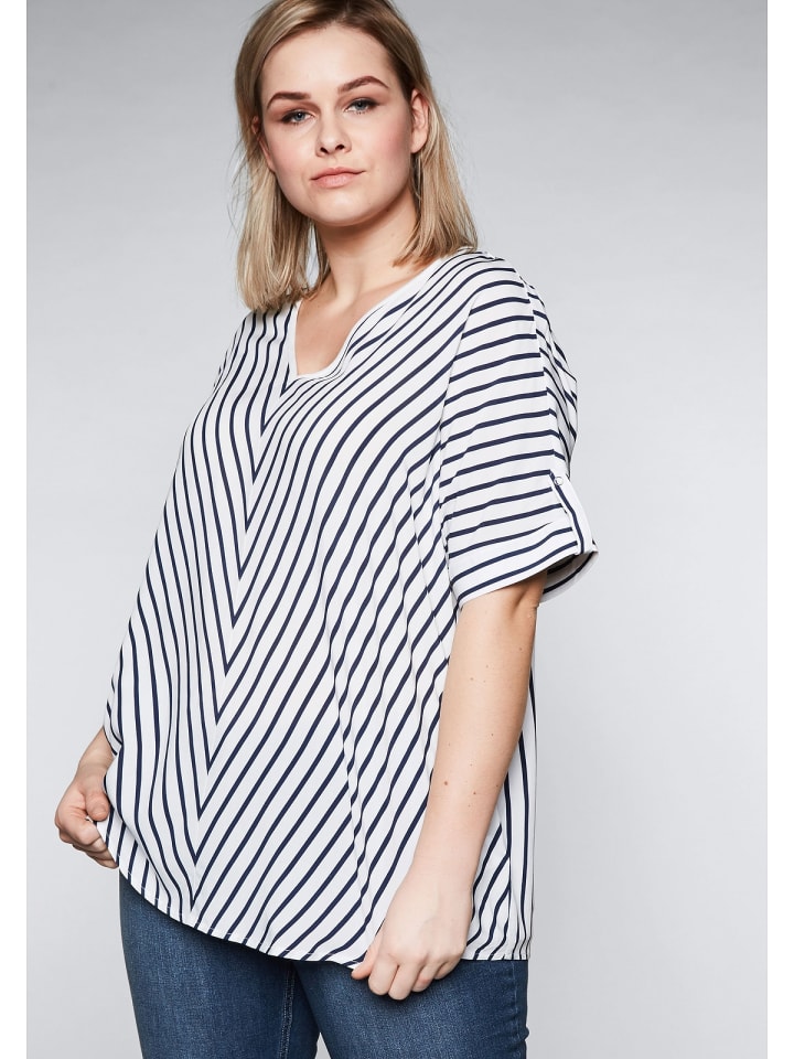 sheego Tunika in offwhite-marine günstig kaufen
