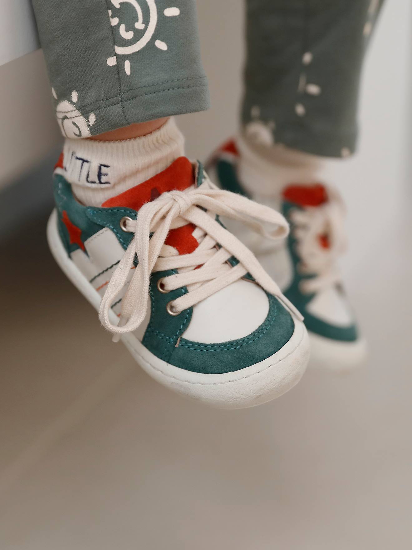 Vertbaudet Baby Sneakers mit Reißverschluss - wollweiß