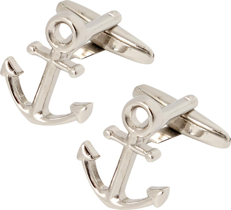 Manschettenknöpfe in Anker-Form in silber