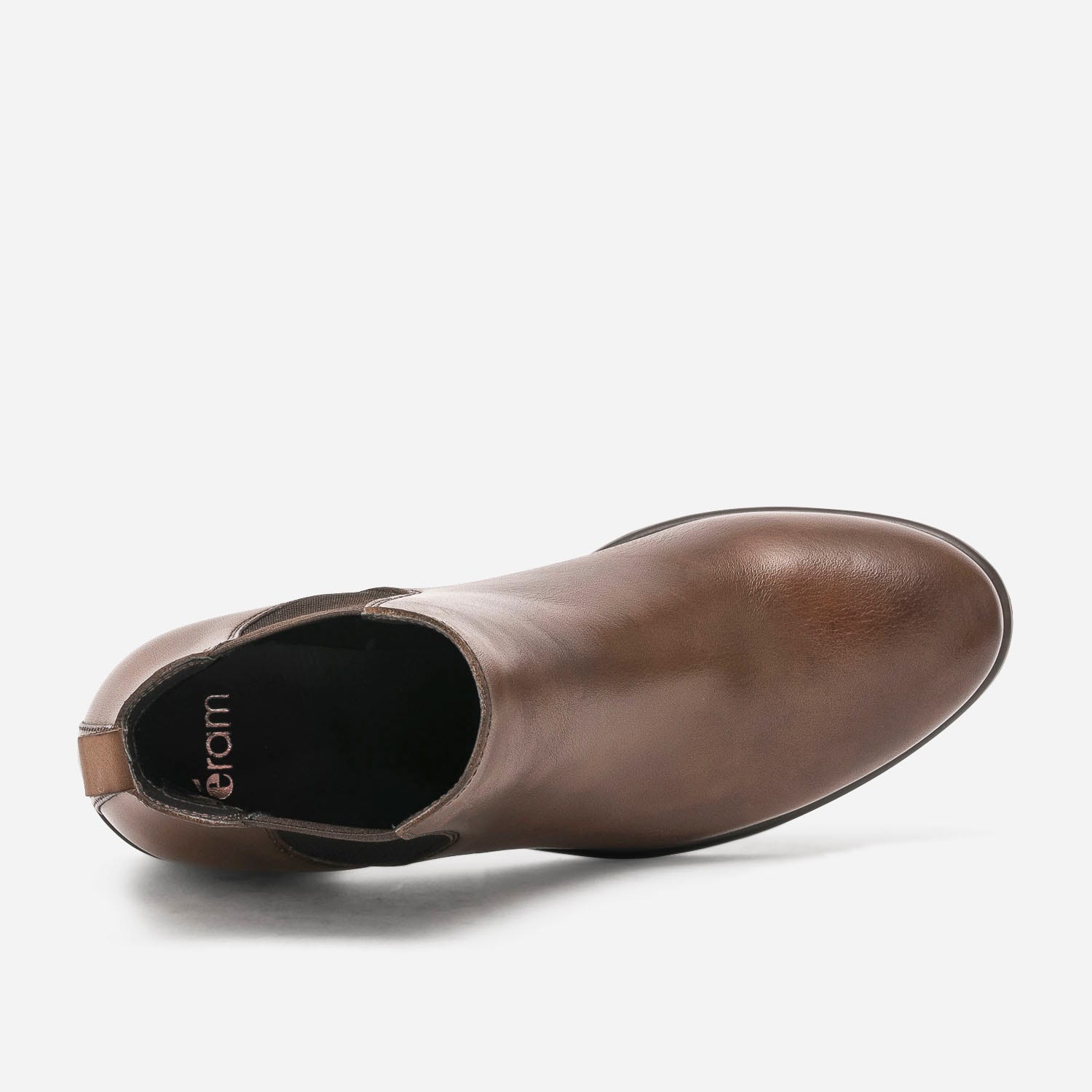 Chelsea boots marron en cuir