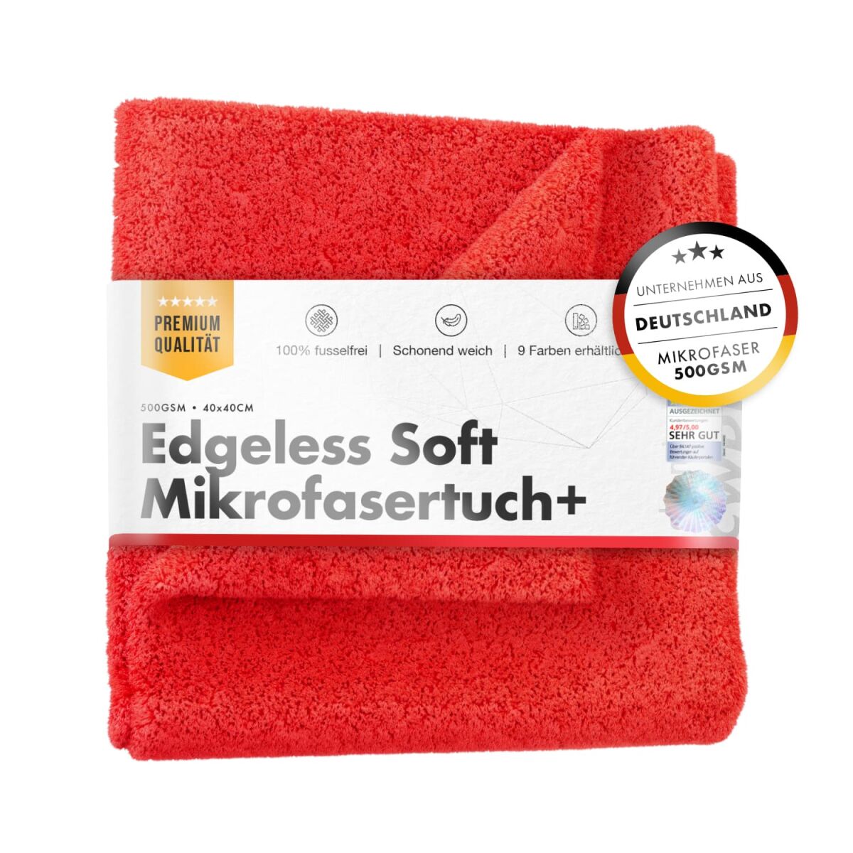 chemicalworkz Edgeless Soft Touch Towel 500GSM Rot Poliertuch 40×40cm