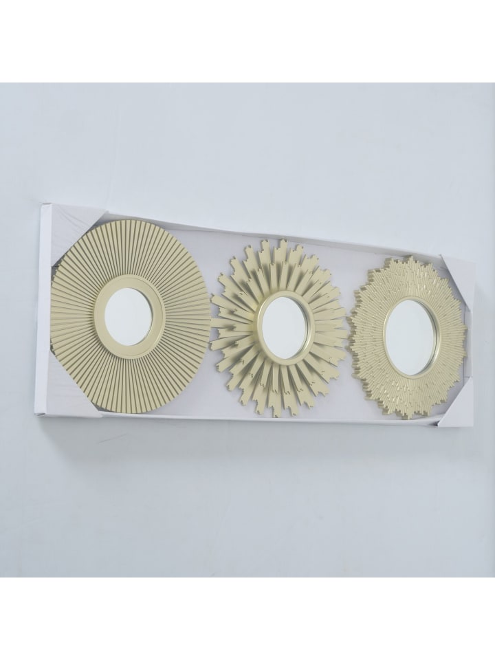 Boltze 3er Set Wandspiegel Lexiin gold günstig kaufen onesize