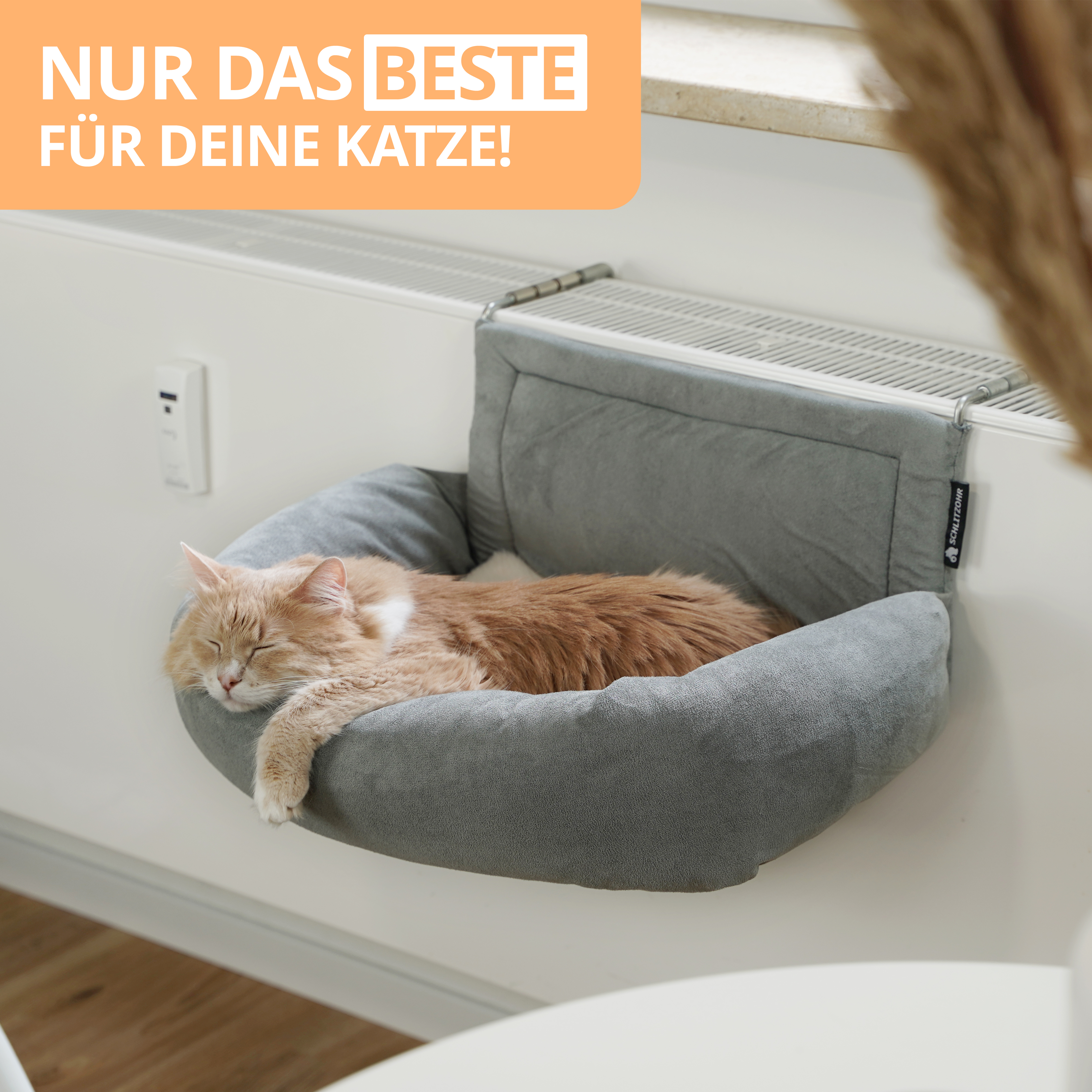 Schlitzohr Katzenhängematten & Fensterliegeplätze Schlitzohr Heizungsliege Murphy Grau
