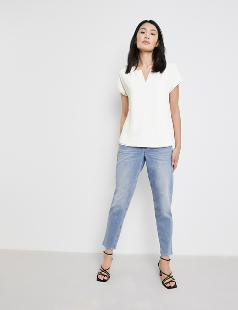 Blusenshirt mit Chiffon-Overlayer