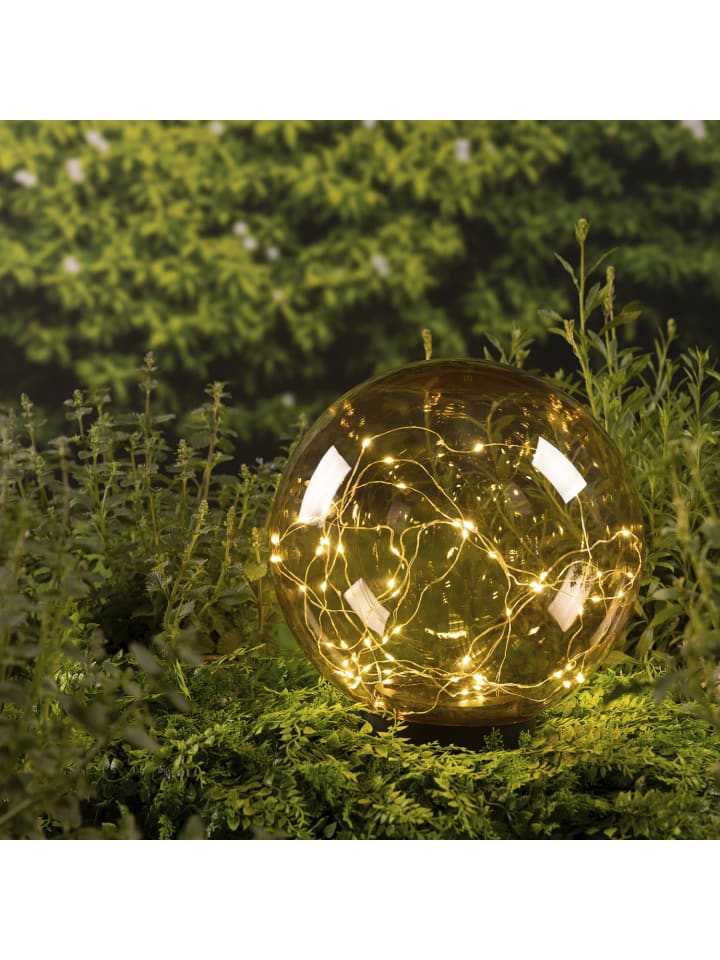 MARELIDA LED Solar Kugelleuchte in bernstein - D: 30cm günstig kaufen onesize