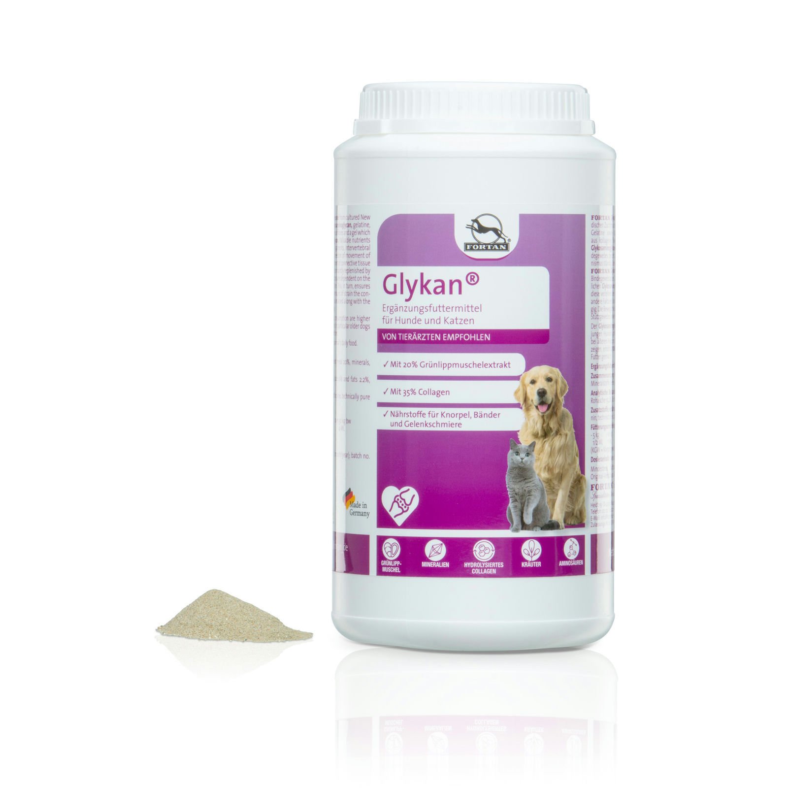 Fortan Ergänzungsfutter & Aufzucht Fortan Glykan Pulver mit Grünlippmuschel 1,2 kg
